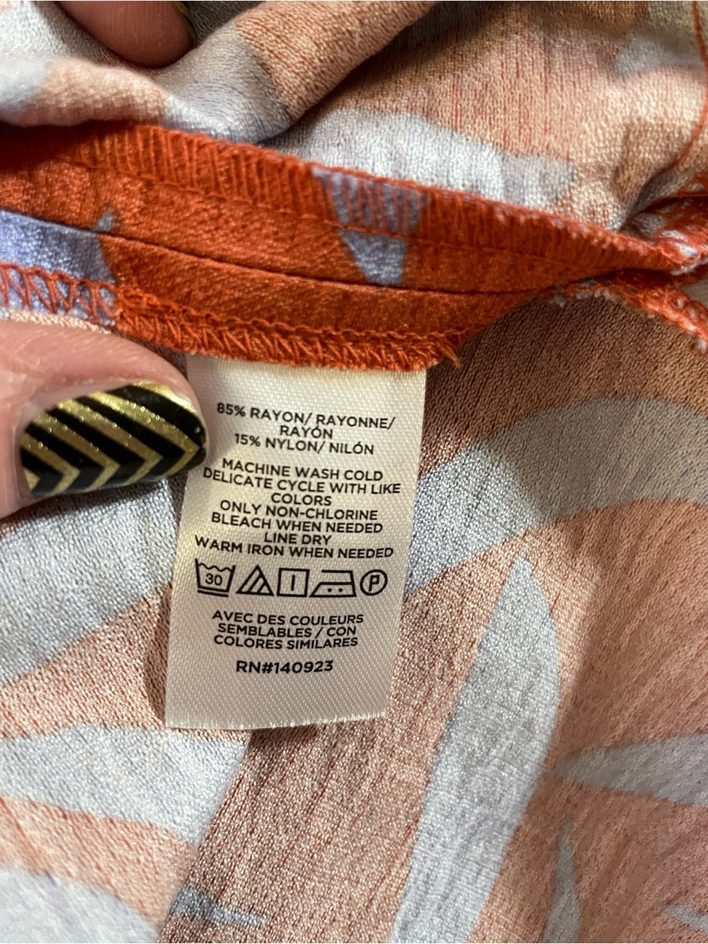 LOFT Outlet Petite ANN TAYLOR faux wrap skirt orange lavender 0P tropical print - Picture 13 of 15
